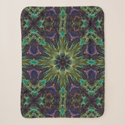 Psychedelic Mandala Retro Hippie Trippy Boho Chic Sherpa Deken (Voorkant)
