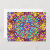 Psychedelic Mandala Trippy Hippie Color Splash Briefkaart (Voorkant / Achterkant)