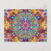 Psychedelic Mandala Trippy Hippie Color Splash Briefkaart (Voorkant)