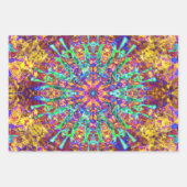 Psychedelic Mandala Trippy Hippie Color Splash Inpakpapier Vel (Voorkant 3)