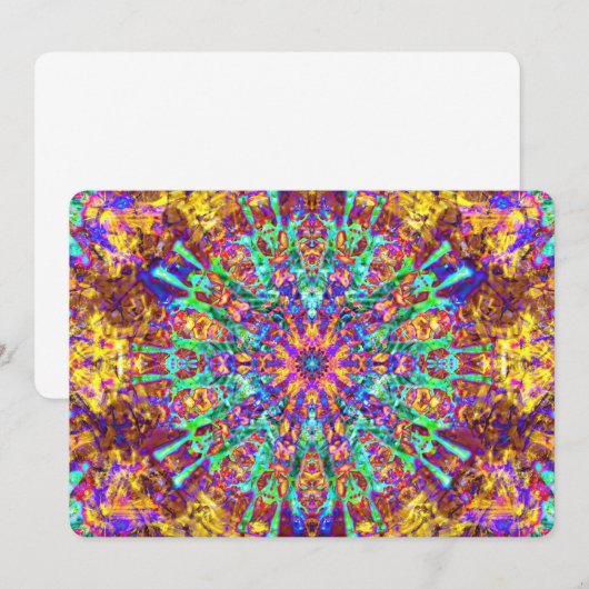 Psychedelic Mandala Trippy Hippie Color Splash Kaart (Voorkant / Achterkant)