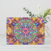 Psychedelic Mandala Trippy Hippie Color Splash Kaart (Staand voorkant)