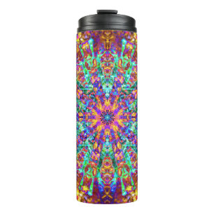 Psychedelic Mandala Trippy Hippie Color Splash Thermosbeker