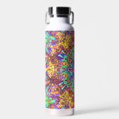 Psychedelic Mandala Trippy Hippie Color Splash Waterfles (Voorkant)