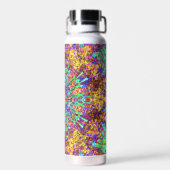Psychedelic Mandala Trippy Hippie Color Splash Waterfles (Achterkant)