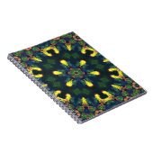 Psychedelic Mandala Yellow Blue en Green Notitieboek (Rechterzijde)