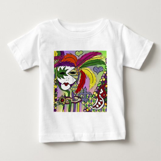 Psychedelic Mardi Gras Feather Mask (Voorkant)
