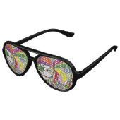 Psychedelic Mardi Gras Feather Mask Aviator Zonnebril (Gekanteld)