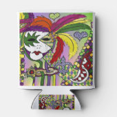 Psychedelic Mardi Gras Feather Mask Blikjeskoeler (Achterkant)