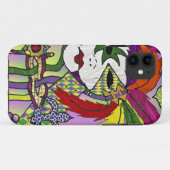 Psychedelic Mardi Gras Feather Mask Case-Mate iPhone Case (Achterkant (horizontaal))