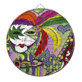Psychedelic Mardi Gras Feather Mask Dartbord (Voorkant)