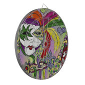 Psychedelic Mardi Gras Feather Mask Dartbord (Voorkant Links)