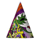 Psychedelic Mardi Gras Feather Mask Feesthoedjes (Links)