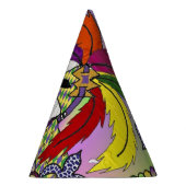 Psychedelic Mardi Gras Feather Mask Feesthoedjes (Rechts)