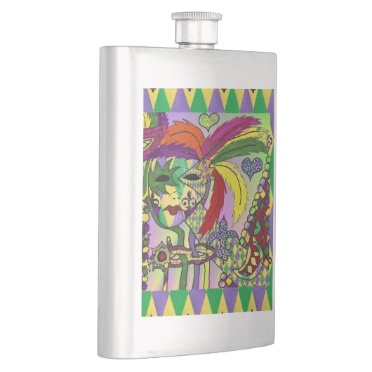 Psychedelic Mardi Gras Feather Mask Flacon (Rechts)