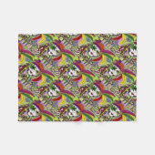 Psychedelic Mardi Gras Feather Mask Fleece Deken (Voorkant (Horizontaal))