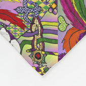 Psychedelic Mardi Gras Feather Mask Fleece Deken (Hoek)