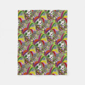 Psychedelic Mardi Gras Feather Mask Fleece Deken (Voorkant)