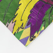 Psychedelic Mardi Gras Feather Mask Fleece Deken (Hoek)