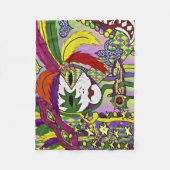 Psychedelic Mardi Gras Feather Mask Fleece Deken (Voorkant)