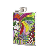 Psychedelic Mardi Gras Feather Mask Heupfles (Links)