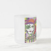 Psychedelic Mardi Gras Feather Mask Matglas Koffiemok (Voorkant rechts)