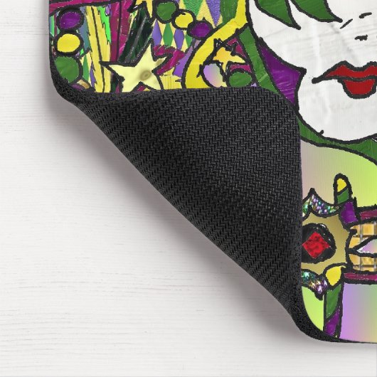 Psychedelic Mardi Gras Feather Mask Muismat (Hoek)