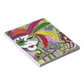 Psychedelic Mardi Gras Feather Mask Notitieblok (Schuin)