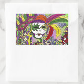 Psychedelic Mardi Gras Feather Mask Rechthoekige Sticker (Tas)
