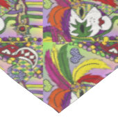 Psychedelic Mardi Gras Feather Mask Tafelkleed (Gekanteld)