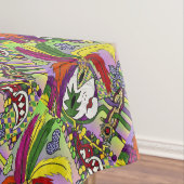 Psychedelic Mardi Gras Feather Mask Tafelkleed (Voorbeeld)