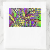 Psychedelic Mardi Gras Feathermaskers Gifts Appare Rechthoekige Sticker (Tas)