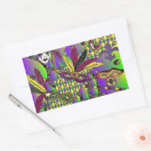 Psychedelic Mardi Gras Feathermaskers Gifts Appare Rechthoekige Sticker (Envelop)