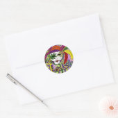 Psychedelic Mardi Gras Feathermaskers Gifts Appare Ronde Sticker (Envelop)
