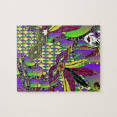 Psychedelic Mardi Gras Feathermaskers Legpuzzel (Horizontaal)