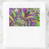 Psychedelic Mardi Gras Feathermaskers Rechthoekige Sticker (Tas)