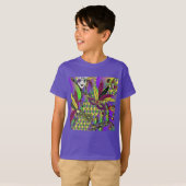 Psychedelic Mardi Gras Feathermaskers T-shirt (Voorkant volledig)