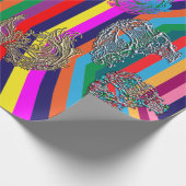 Psychedelic Mardi Gras Filigree Maskart Cadeaupapier (Hoek)