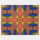 Psychedelic Mardi Gras Konijnenzuur reis Mandala Fleece Deken (Voorkant (Horizontaal))