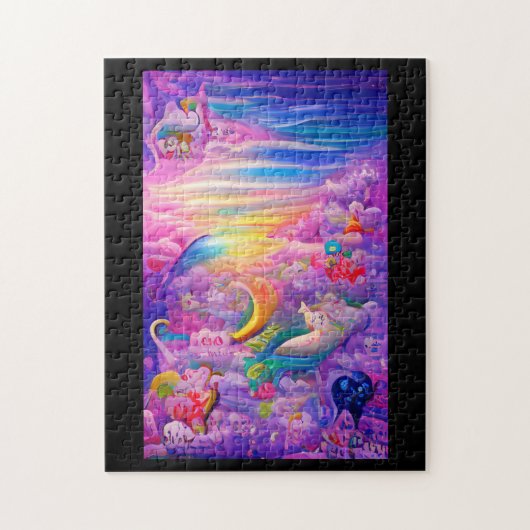 Psychedelic meerlaagse droomfantasie kleurrijk legpuzzel (Verticaal)