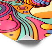 Psychedelic meisje en kat perfect poster (Hoek)