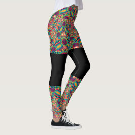 Psychedelic Millefiori Mandala Art Yoga leggings