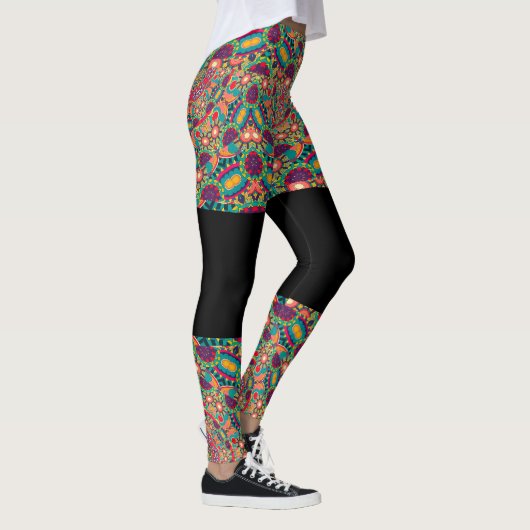 Psychedelic Millefiori Mandala Art Yoga leggings (Rechts)