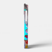 Psychedelic mint red monogram Case-Mate iPhone case (Achterkant / Links)