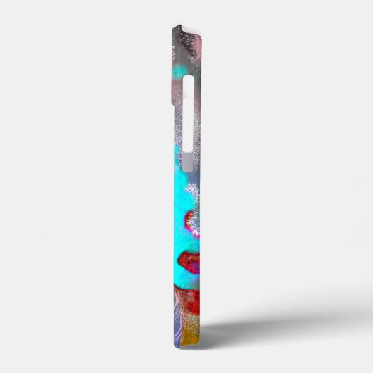 Psychedelic mint red monogram Case-Mate iPhone case (Achterkant / Links)