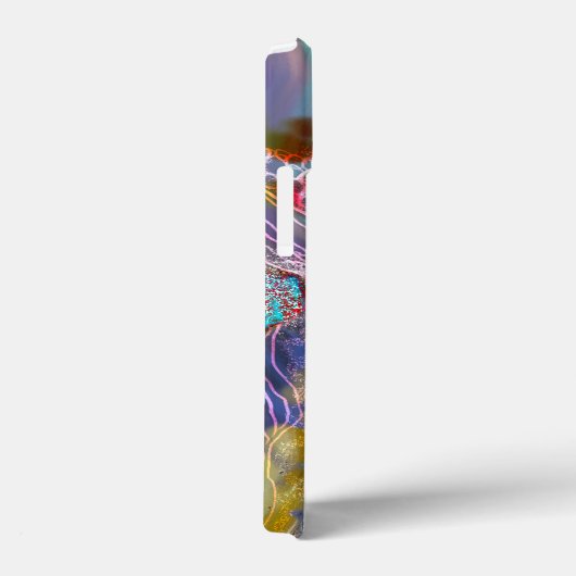 Psychedelic mint red monogram Case-Mate iPhone case (Achterkant / Rechts)