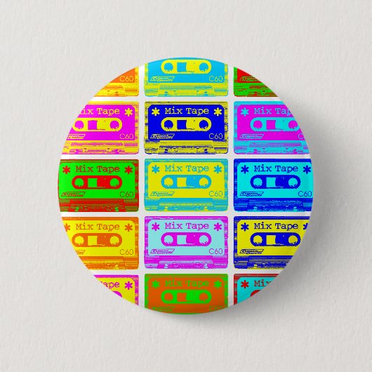 Psychedelic Mix-tape Ronde Button 5,7 Cm (Voorkant)