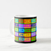 Psychedelic Mix-tape - zwarte achtergrond Koffiemok (Voorkant links)