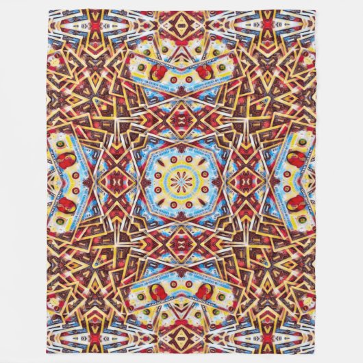 Psychedelic Money Mandala Satin Fleece Deken (Voorkant)