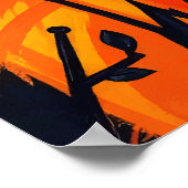 Psychedelic Monkey Face – Neon Oerwoud Energie Poster (Hoek)